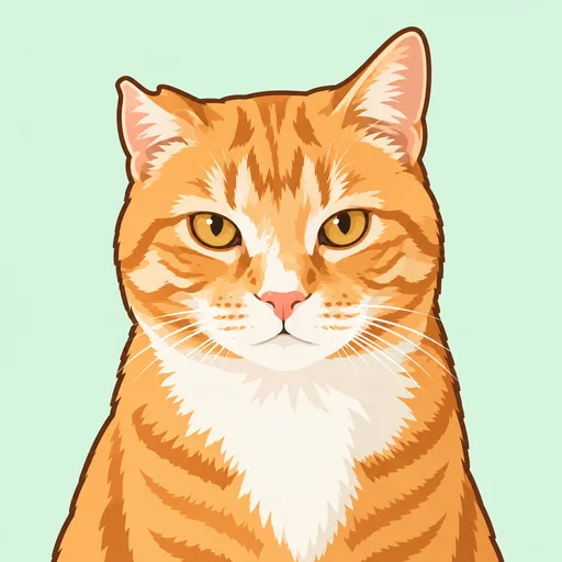 架空の猫の写真から作成したプロフィールアイコン生成結果